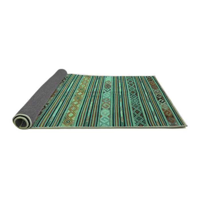 Sideview of Oriental Turquoise Traditional Rug, con558turq