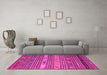 Machine Washable Oriental Pink Traditional Rug in a Living Room, wshcon558pnk