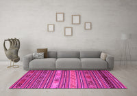 Machine Washable Oriental Pink Traditional Rug, wshcon558pnk