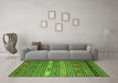 Machine Washable Oriental Green Traditional Area Rugs in a Living Room,, wshcon558grn