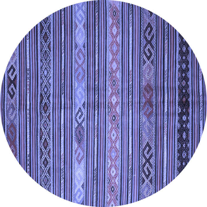 Round Machine Washable Oriental Blue Traditional Rug, wshcon558blu