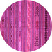 Round Oriental Pink Traditional Rug, con558pnk