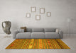 Machine Washable Oriental Yellow Traditional Rug in a Living Room, wshcon558yw