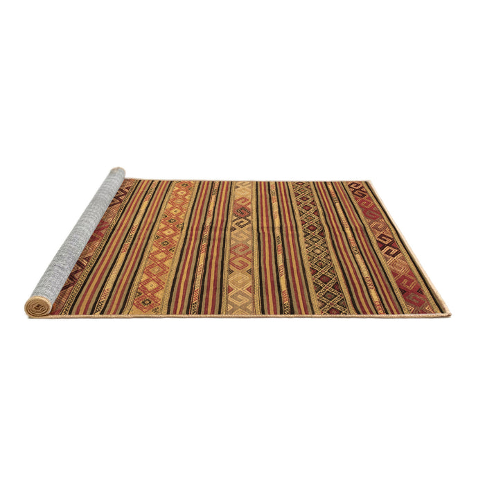 Sideview of Machine Washable Oriental Brown Traditional Rug, wshcon558brn