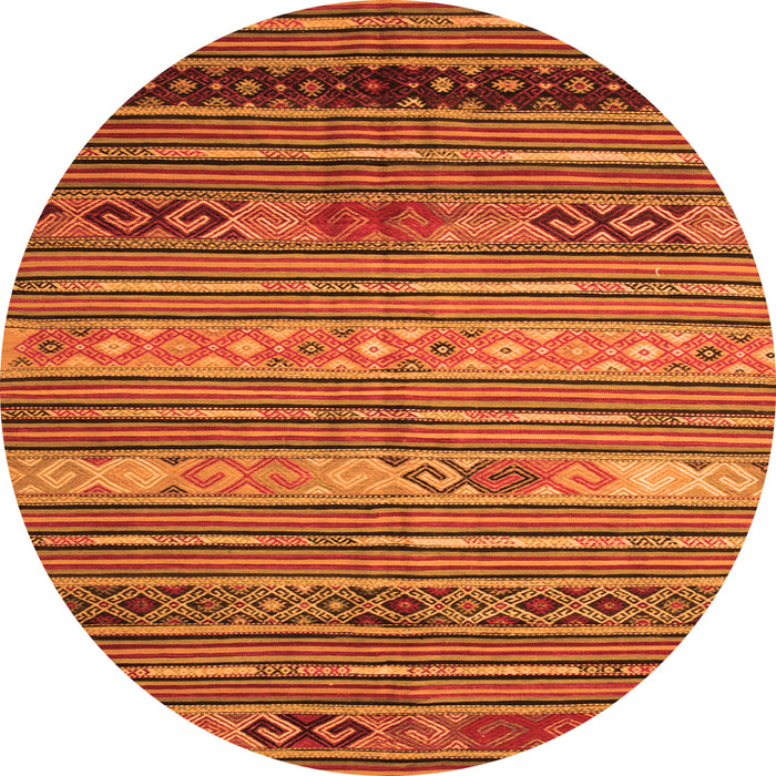 Square Oriental Orange Traditional Rug, con558org