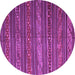 Round Oriental Purple Traditional Rug, con559pur