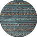 Round Oriental Light Blue Traditional Rug, con559lblu