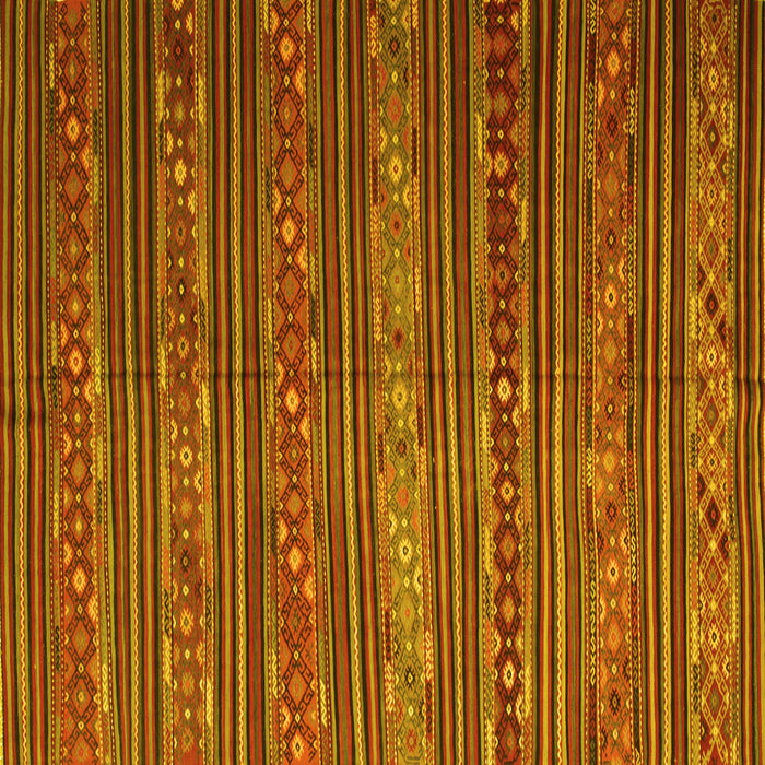 Square Machine Washable Oriental Yellow Traditional Rug, wshcon559yw