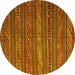 Round Oriental Yellow Traditional Rug, con559yw