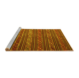 Sideview of Machine Washable Oriental Yellow Traditional Rug, wshcon559yw