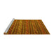 Sideview of Machine Washable Oriental Yellow Traditional Rug, wshcon559yw