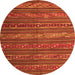 Square Oriental Orange Traditional Rug, con559org