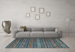 Machine Washable Oriental Light Blue Traditional Rug in a Living Room, wshcon559lblu