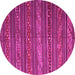 Round Oriental Pink Traditional Rug, con559pnk