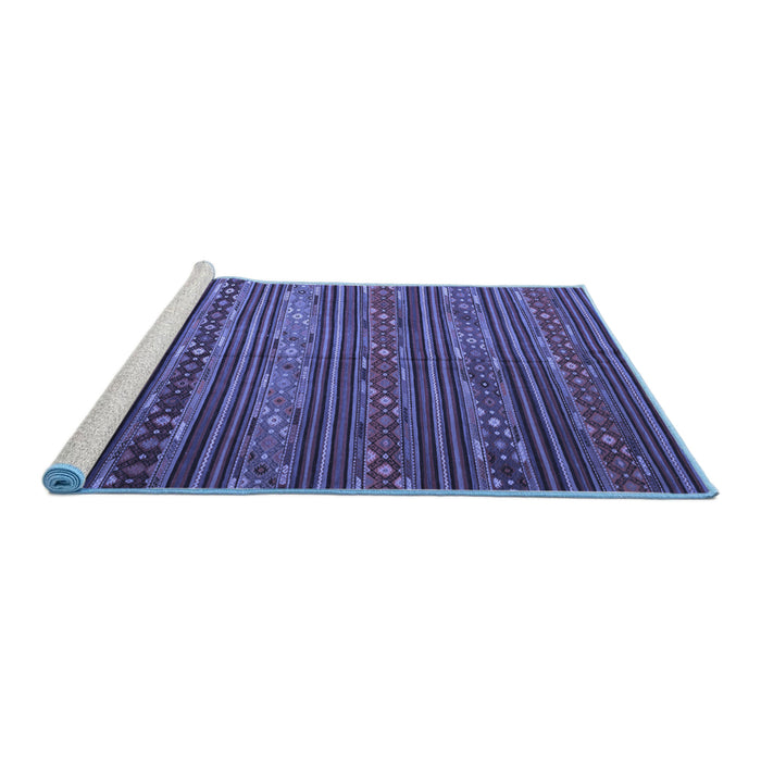 Sideview of Machine Washable Oriental Blue Traditional Rug, wshcon559blu