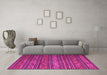 Machine Washable Oriental Pink Traditional Rug in a Living Room, wshcon559pnk