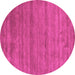 Round Machine Washable Abstract Pink Contemporary Rug, wshcon55pnk