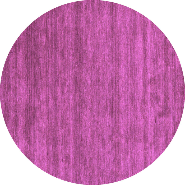Round Abstract Purple Contemporary Rug, con55pur