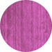 Round Abstract Purple Contemporary Rug, con55pur