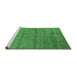 Sideview of Machine Washable Abstract Emerald Green Contemporary Area Rugs, wshcon55emgrn