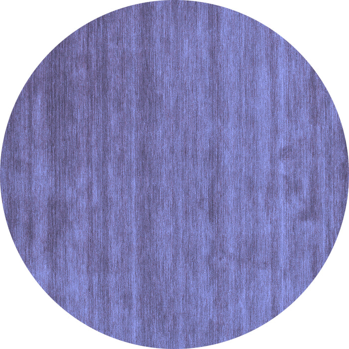 Round Abstract Blue Contemporary Rug, con55blu