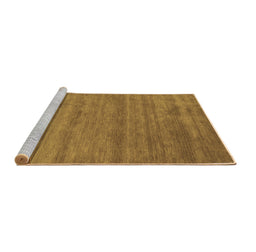Sideview of Machine Washable Abstract Brown Contemporary Rug, wshcon55brn