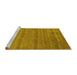 Sideview of Machine Washable Abstract Yellow Contemporary Rug, wshcon55yw