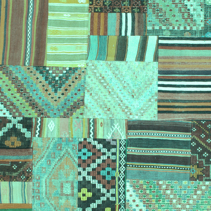 Patchwork Turquoise Transitional Rug, con560turq