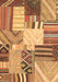 Patchwork Brown Transitional Rug, con560brn