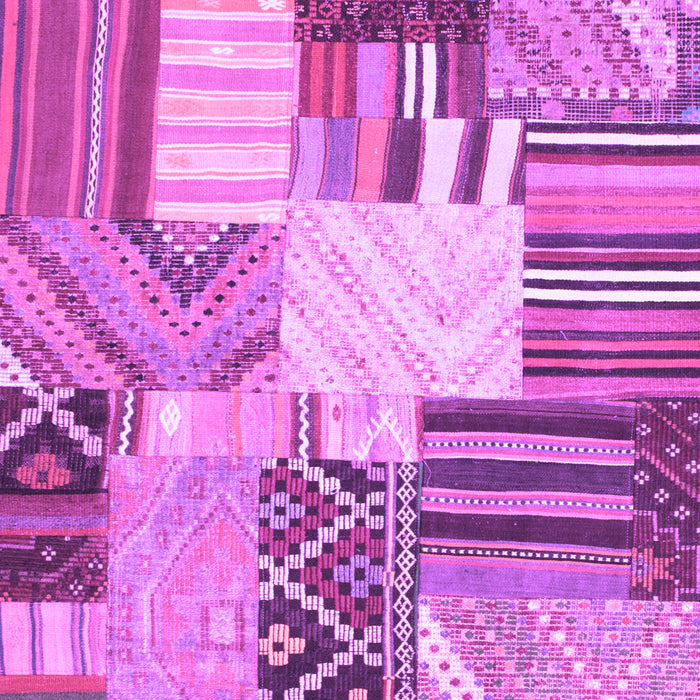 Machine Washable Patchwork Purple Transitional Area Rugs, wshcon560pur