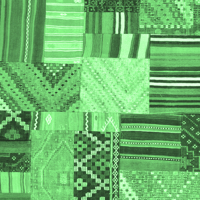 Patchwork Emerald Green Transitional Rug, con560emgrn