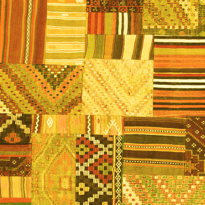 Patchwork Yellow Transitional Rug, con560yw