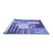 Sideview of Machine Washable Patchwork Blue Transitional Rug, wshcon560blu