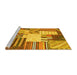 Sideview of Machine Washable Patchwork Yellow Transitional Rug, wshcon560yw