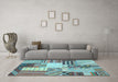 Machine Washable Patchwork Light Blue Transitional Rug in a Living Room, wshcon560lblu