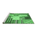 Sideview of Machine Washable Patchwork Emerald Green Transitional Area Rugs, wshcon560emgrn