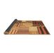 Sideview of Patchwork Brown Transitional Rug, con561brn