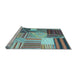 Sideview of Machine Washable Patchwork Light Blue Transitional Rug, wshcon561lblu