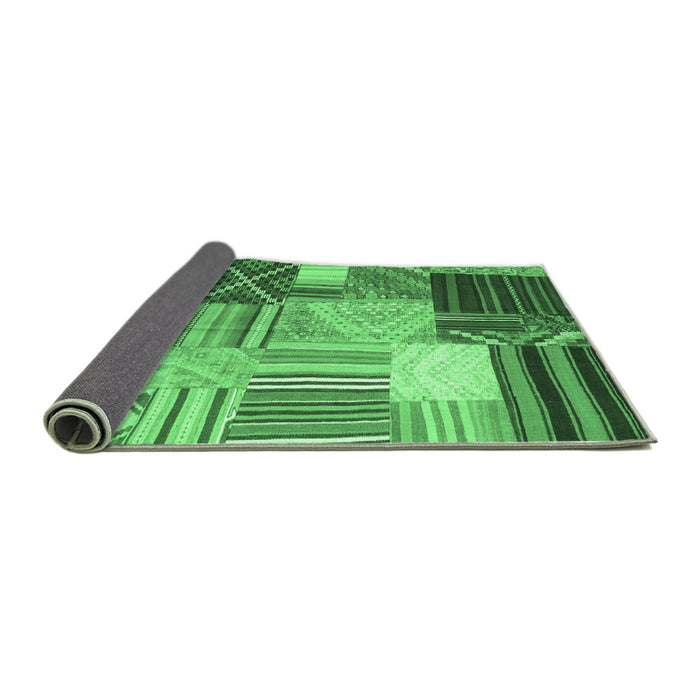 Sideview of Patchwork Emerald Green Transitional Rug, con561emgrn