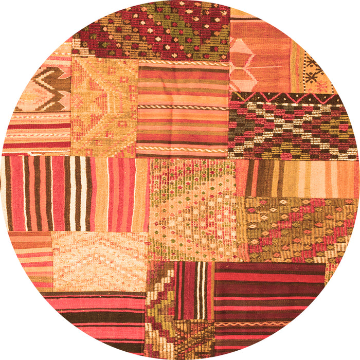 Square Patchwork Orange Transitional Rug, con561org
