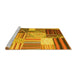 Sideview of Machine Washable Patchwork Yellow Transitional Rug, wshcon561yw
