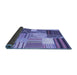 Sideview of Patchwork Blue Transitional Rug, con561blu