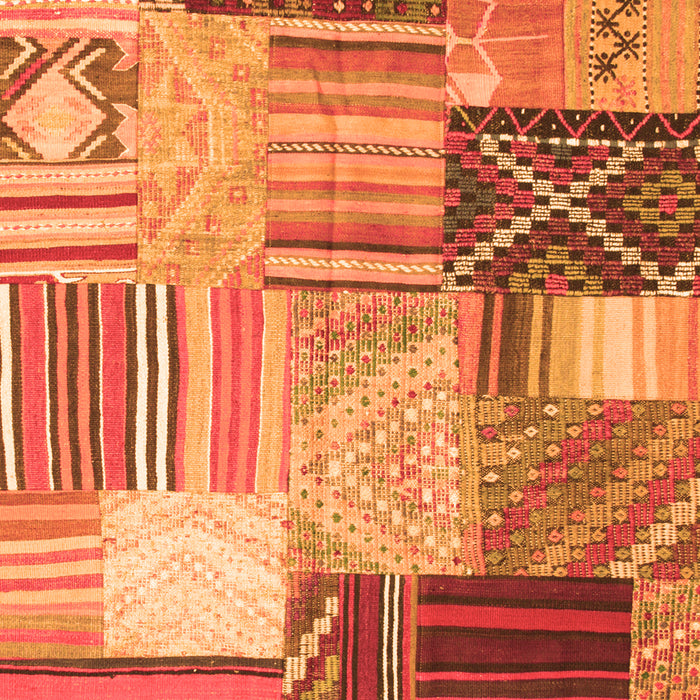 Serging Thickness of Machine Washable Patchwork Orange Transitional Area Rugs, wshcon561org