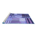 Sideview of Machine Washable Patchwork Blue Transitional Rug, wshcon561blu