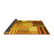 Sideview of Patchwork Yellow Transitional Rug, con561yw