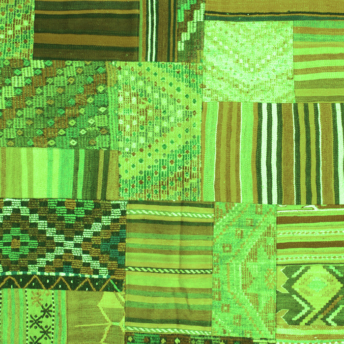 Patchwork Green Transitional Rug, con561grn