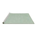 Serging Thickness of Machine Washable Contemporary Green Rug, wshcon562