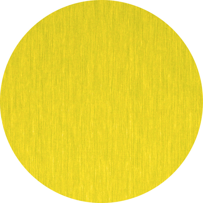 Round Abstract Yellow Contemporary Rug, con562yw