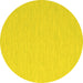 Round Abstract Yellow Contemporary Rug, con562yw