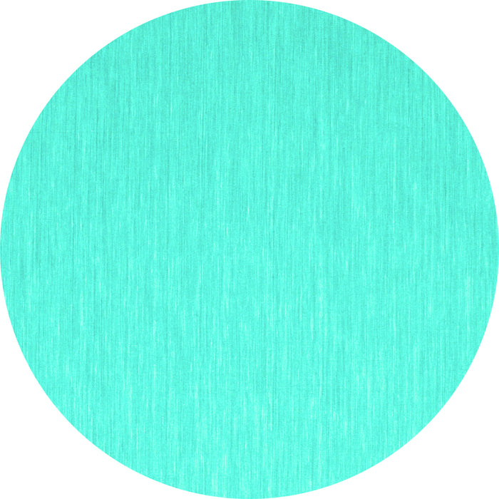 Round Abstract Turquoise Contemporary Rug, con562turq